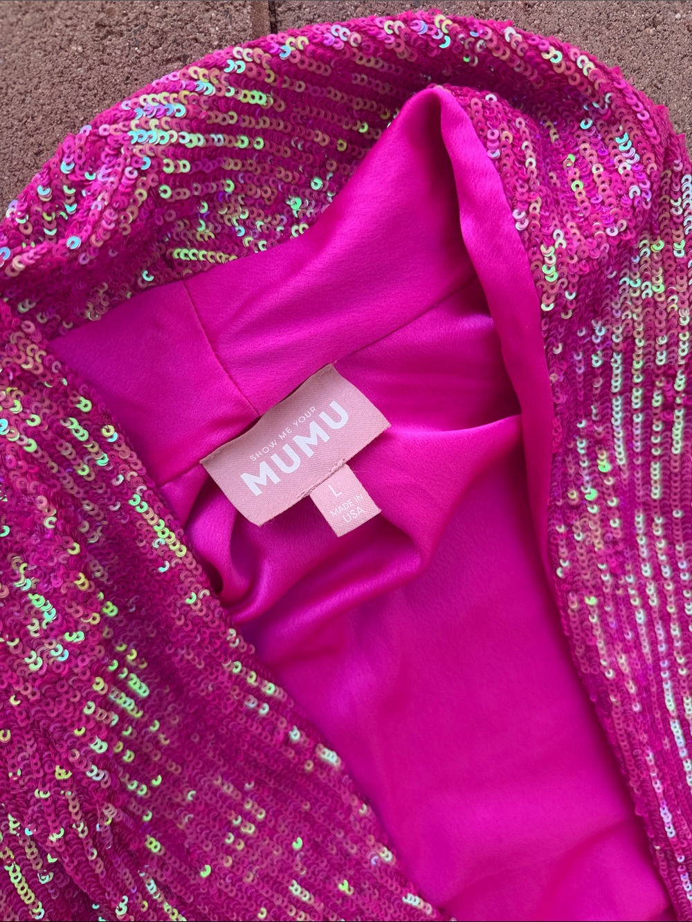 Show Me Your MuMu Hot Pink Sequin Open Cardigan - Picture 3 of 3